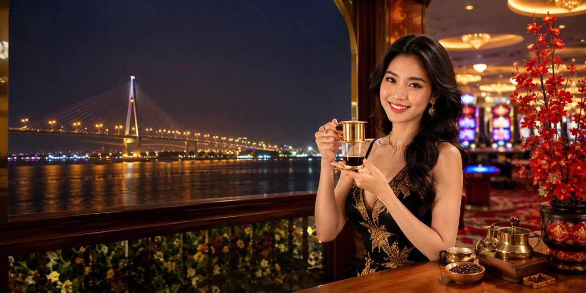 Người chơi High Roller tại Cần Thơ thưởng thức casino trực tuyến bên ly cà phê