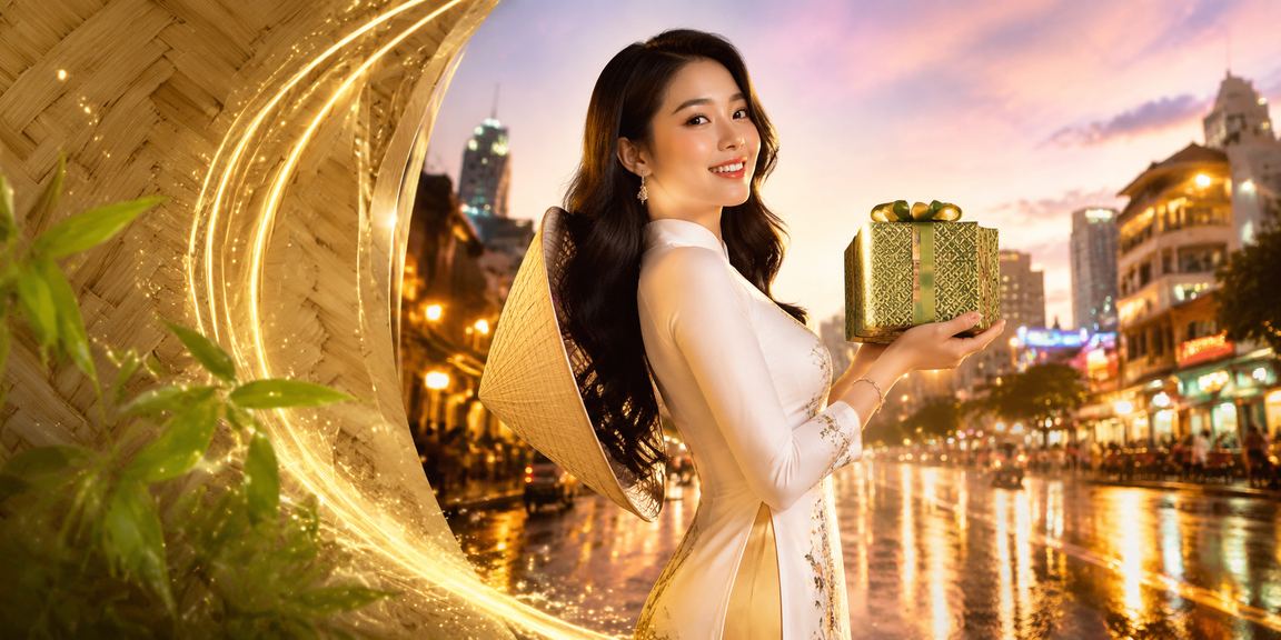 Phụ nữ đội nón lá tại TP. Hồ Chí Minh sử dụng ứng dụng casino trên điện thoại