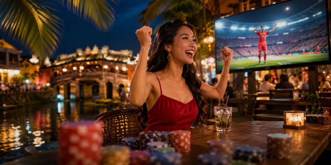 Người hâm mộ bóng đá tại Hội An uống cà phê và theo dõi kết quả cá cược